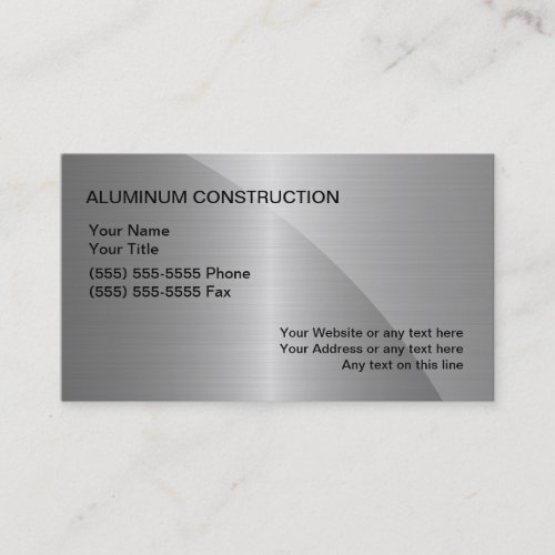 Aluminum Construction Business Cards