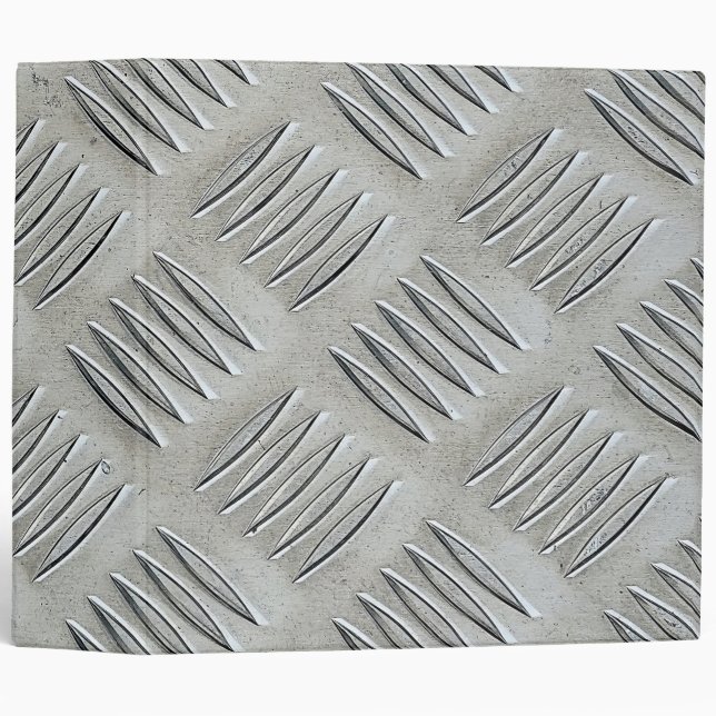 Aluminum Diamond Pattern 3 Ring Binder (Front/Spine)