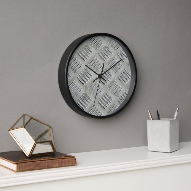 Aluminum Diamond Pattern Clock (Office)