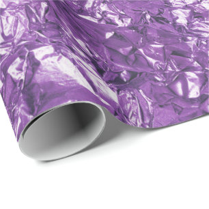 Aluminum Foil Amethyst Purple Metallic Wrinkled Wrapping Paper
