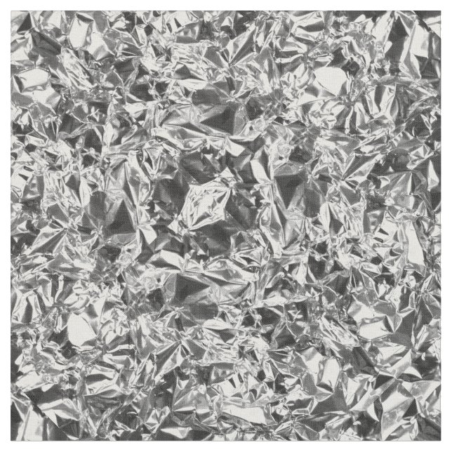 Aluminum Foil Design Silver Color Fabric (Close Up)