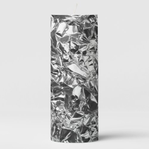 Aluminum Foil Design Silver Color Pillar Candle
