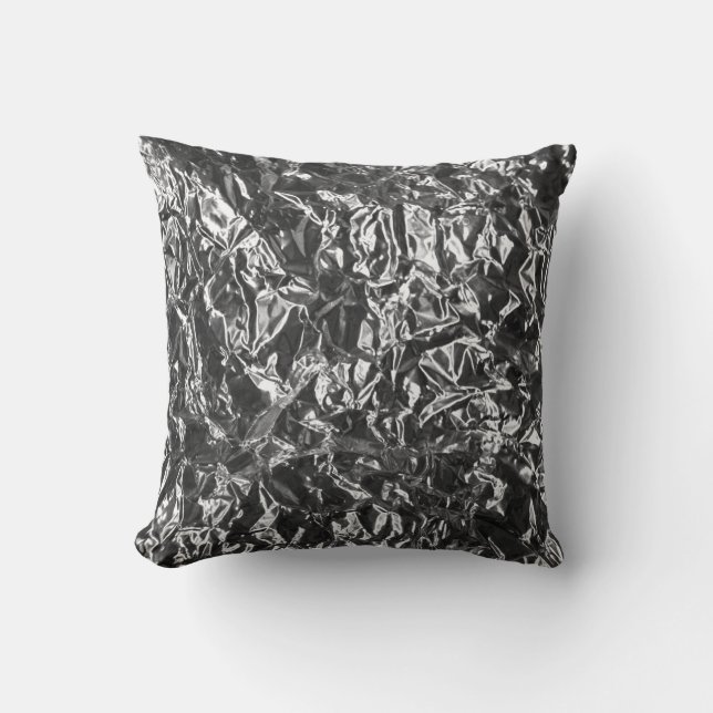 Aluminum Foil Metal Texture Throw Pillow (Front)