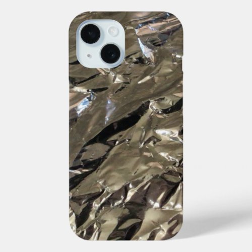 Aluminum Foil Wrinkled Wrapper Abstract Art iPhone 15 Case