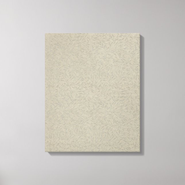 Aluminum Grey Embossed Leaf Vines Canvas Print (Front)