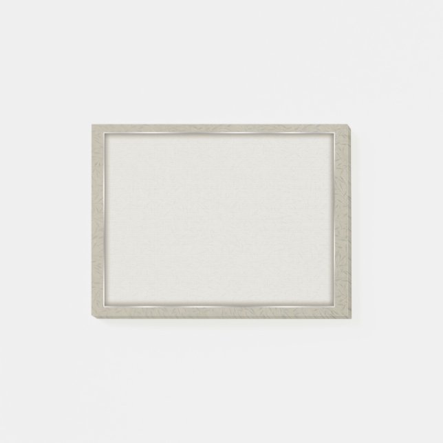 Aluminum Grey Embossed Leaf Vines Post-it Notes (Front)