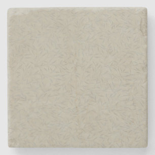 Aluminum Grey Embossed Leaf Vines Stone Coaster