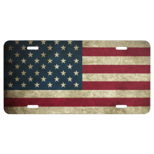 Aluminum License Plate/American Flag License Plate
