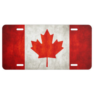 Aluminum License Plate/Canadian Flag License Plate