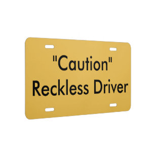 Aluminum License Plate/"Caution" Plate