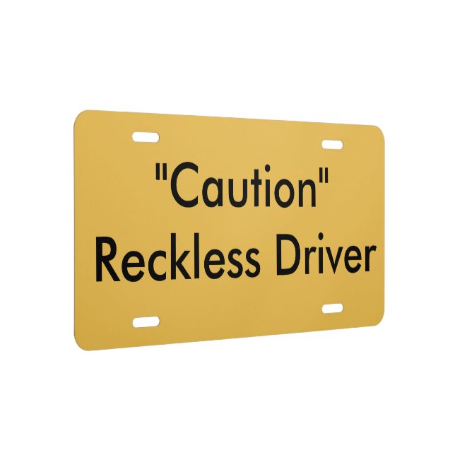 Aluminum License Plate/"Caution" Plate (Right)