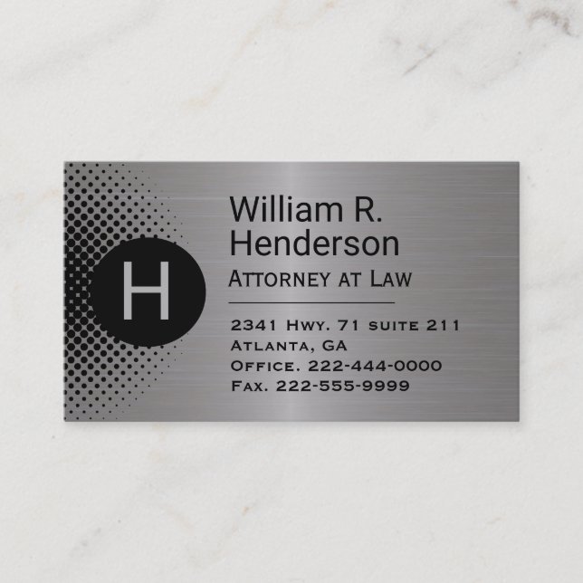 Aluminum Look Custom Business Card (Front)