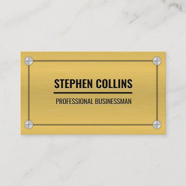 Aluminum Metal and Screws Business Card (Front)