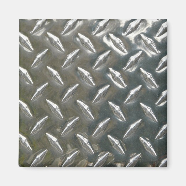 Aluminum Metal Checkerplate Magnet (Front)
