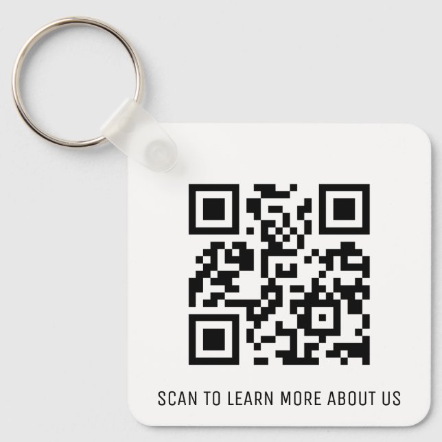 Aluminum QR Code Keychain for Business Logo Square (Front)