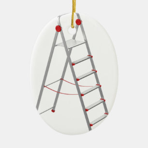 Aluminum step ladder ceramic ornament