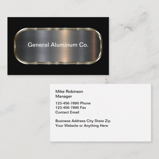 Aluminum Supply Company Business Cards  (Front/Back)