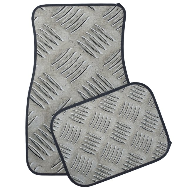 Aluminum Texture Diamond Pattern Car Floor Mat (Set)