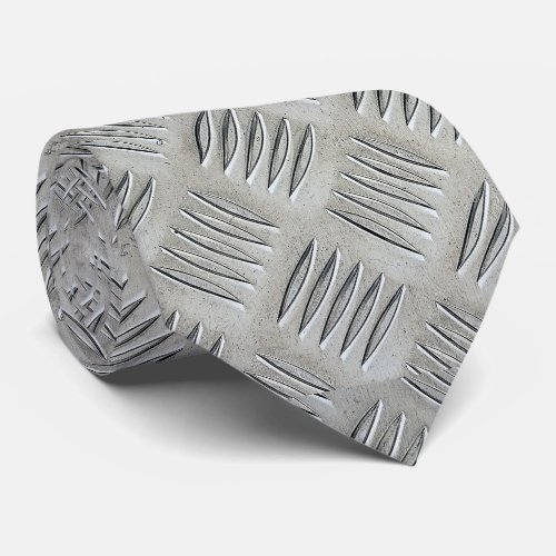 Aluminum Texture Diamond Pattern Neck Tie