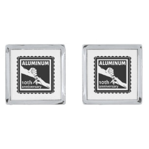 ALUMINUM traditional 10th wedding anniversary gift Cufflinks