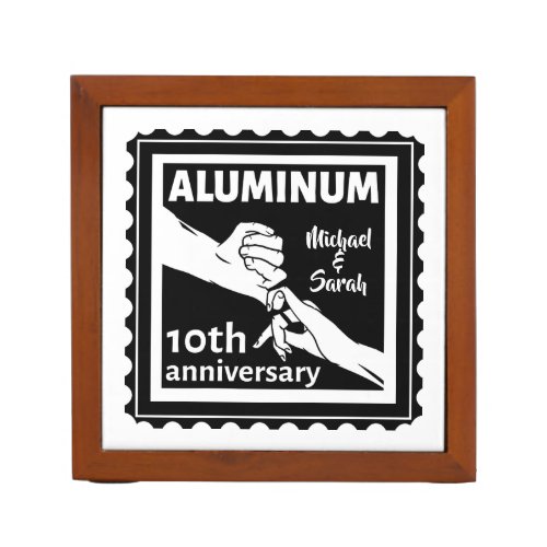 ALUMINUM traditional 10th wedding anniversary gift Desk Organizer