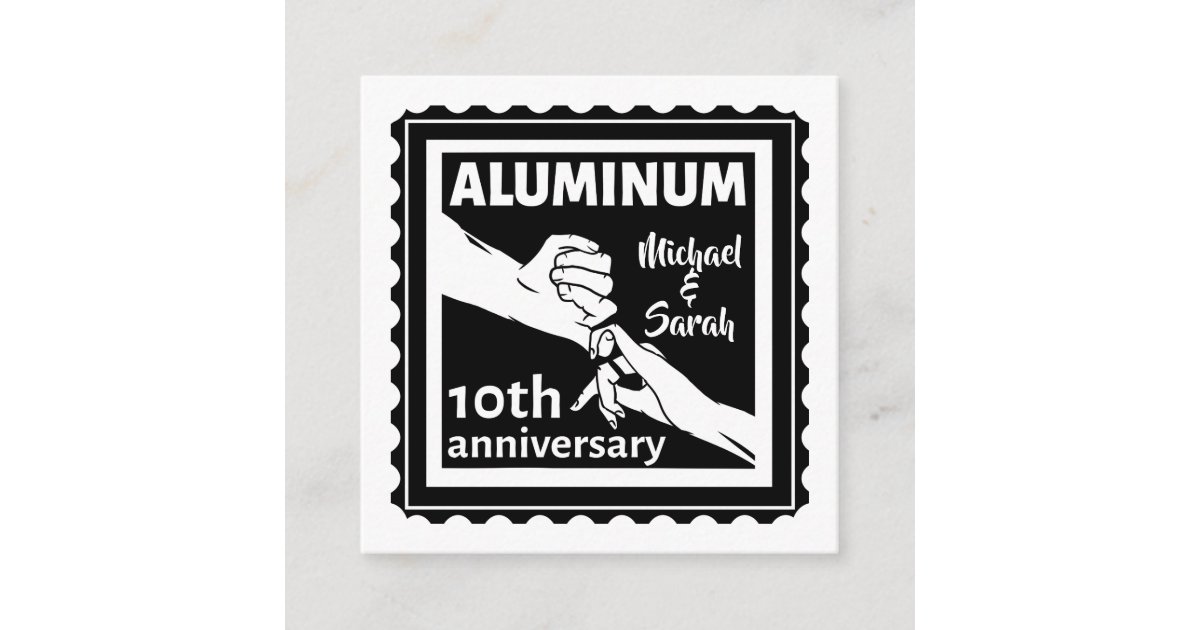 ALUMINUM traditional 10th wedding anniversary gift Enclosure Card Zazzle