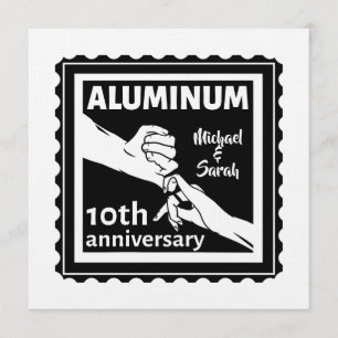 ALUMINUM traditional 10th wedding anniversary gift Invitation