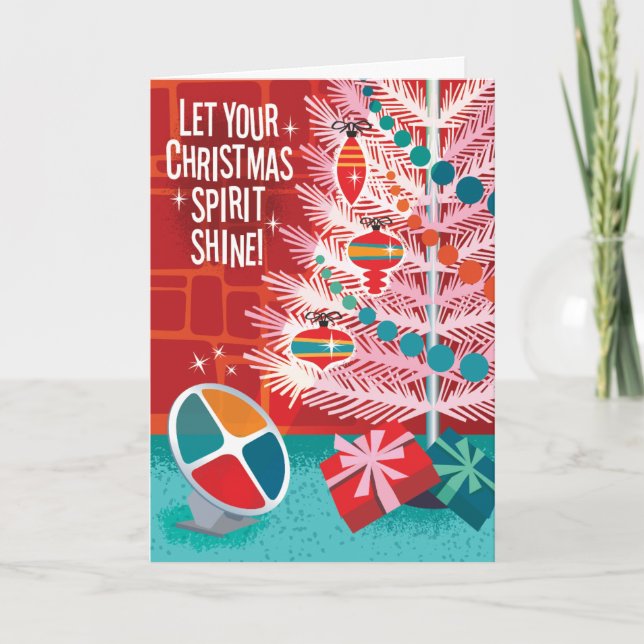Aluminum Tree Retro Christmas Cards (Front)