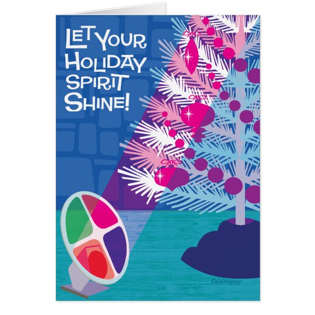 Aluminum Tree Retro Christmas Cards (Front)