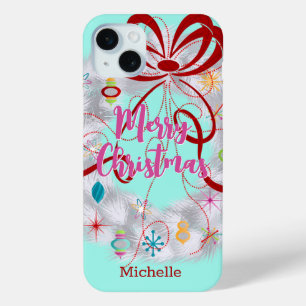 Aluminum Wreath Retro Christmas iPhone 15 Plus Case