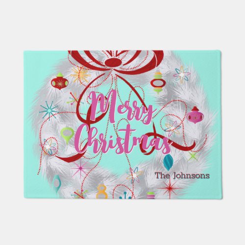 Aluminum Wreath Retro Christmas Doormat