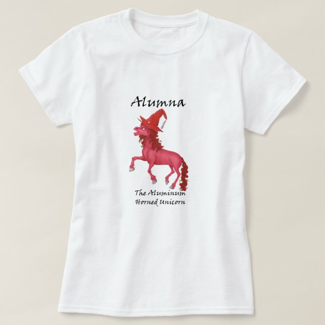 Alumna The Aluminum-Horned Unicorn Tee-Shirt T-Shirt (Design Front)