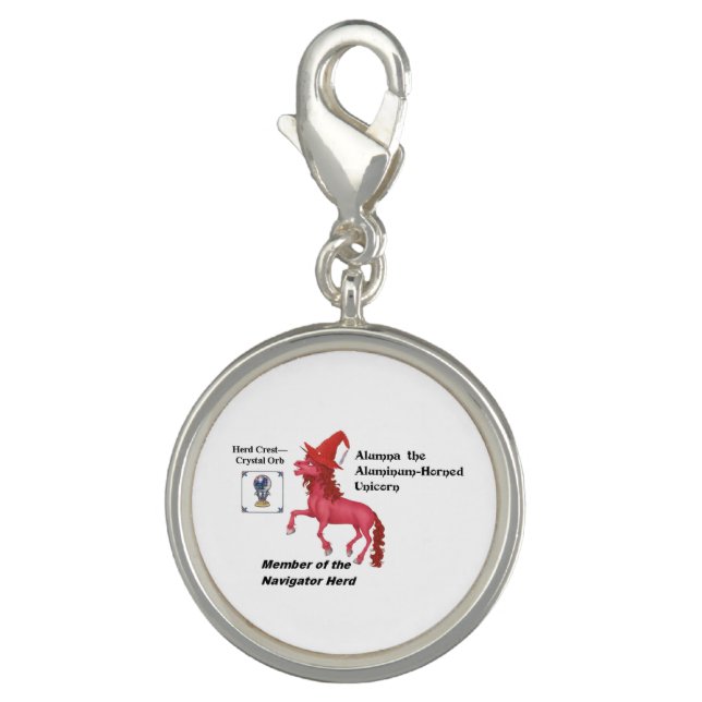 Alumna with Herd Info - Round Silver Plated Charm (Front)