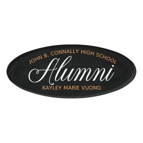 Alumni Black Gold High School Reunion Custom Name Tag