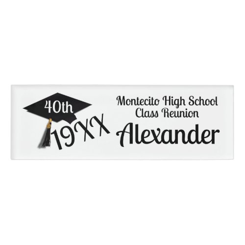 Alumni High School Reunion Name Tag