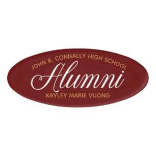 Alumni Maroon Gold High School Reunion Custom Name Tag