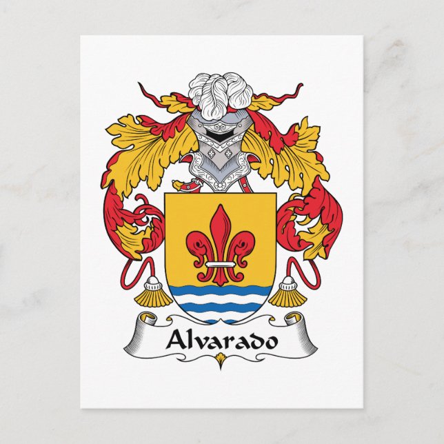 Alvarado Family Crest Postcard (Front)