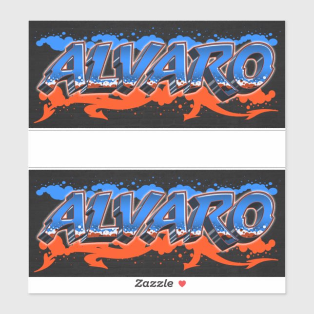 Alvaro First Name Graffiti Sticker (Sheet)
