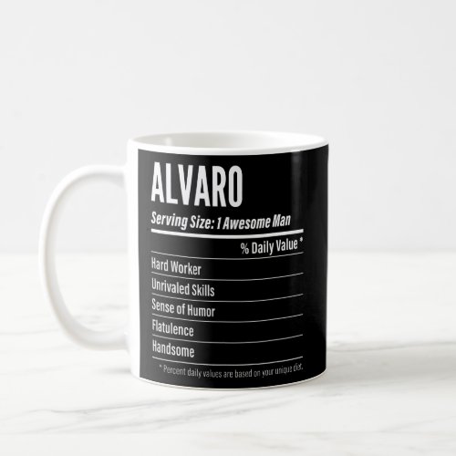 Alvaro Serving Size Nutrition Label Calories  Coffee Mug