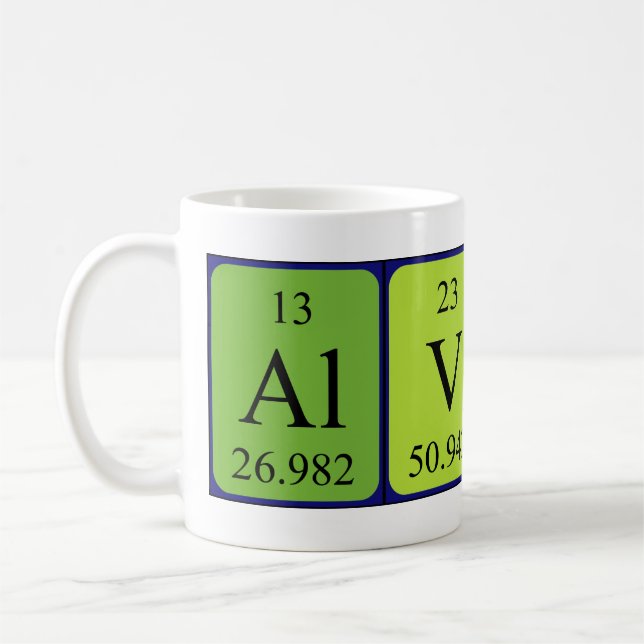 Alverta periodic table name mug (Left)