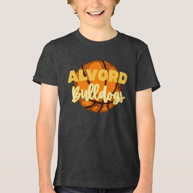 Alvord TX Bulldogs Basketball T-Shirt Tri-Blend Shirt (Front)