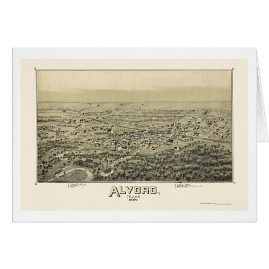 Alvord, TX Panoramic Map - 1890 Cards (Front Horizontal)