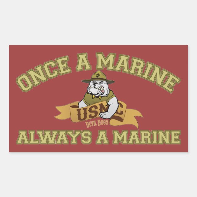 Always A Marine Rectangular Sticker (Front)