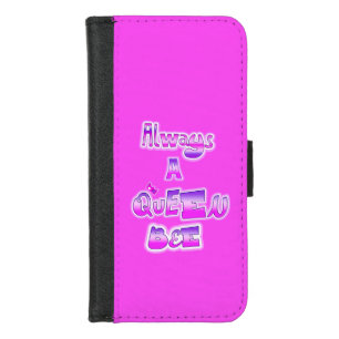 Always a queen bee hot pink iPhone 8/7 wallet case