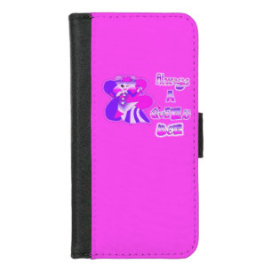 Always a queen bee hot pink iPhone 8/7 wallet case
