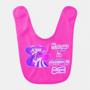 Always a queen bee pink baby bib