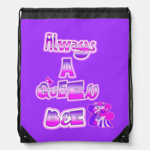 Always a queen bee purple Drawstring Backpack