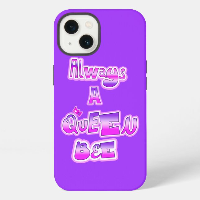 Always a queen bee purple iphone case (Back)
