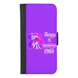 Always a queen bee purple iPhone 8/7 wallet case