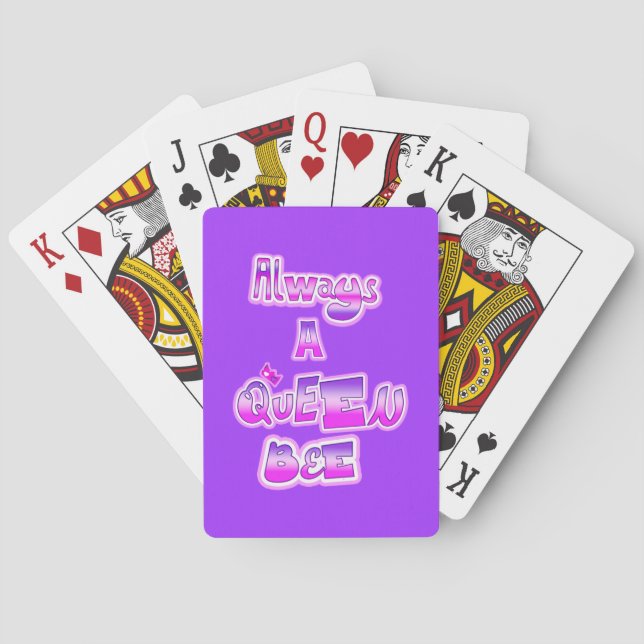 Always a queen bee purple poker cards (Back)